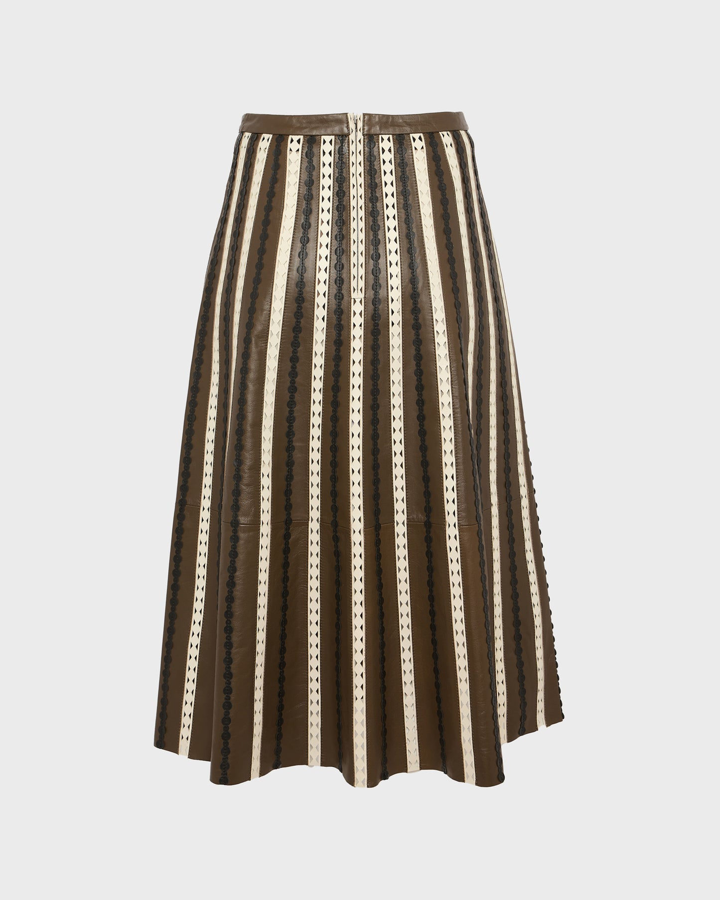 Perforated leather maxi skirt