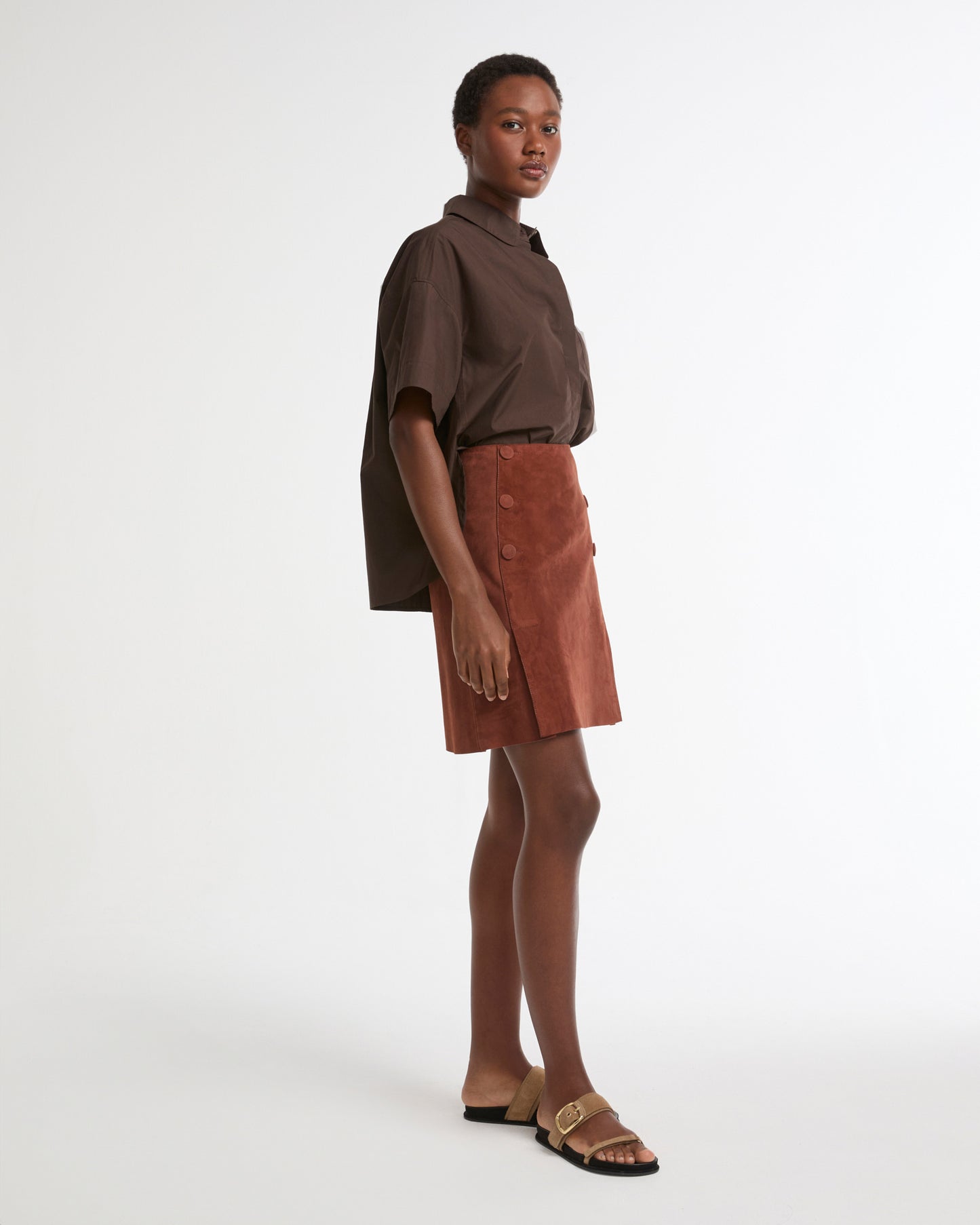 Double-sided lambskin mini skirt -Summer sale - Yves Salomon