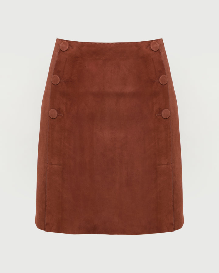 Double-sided lambskin mini skirt