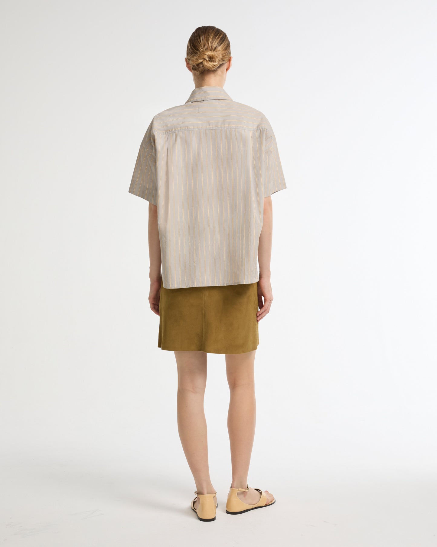 Double-sided lambskin mini skirt