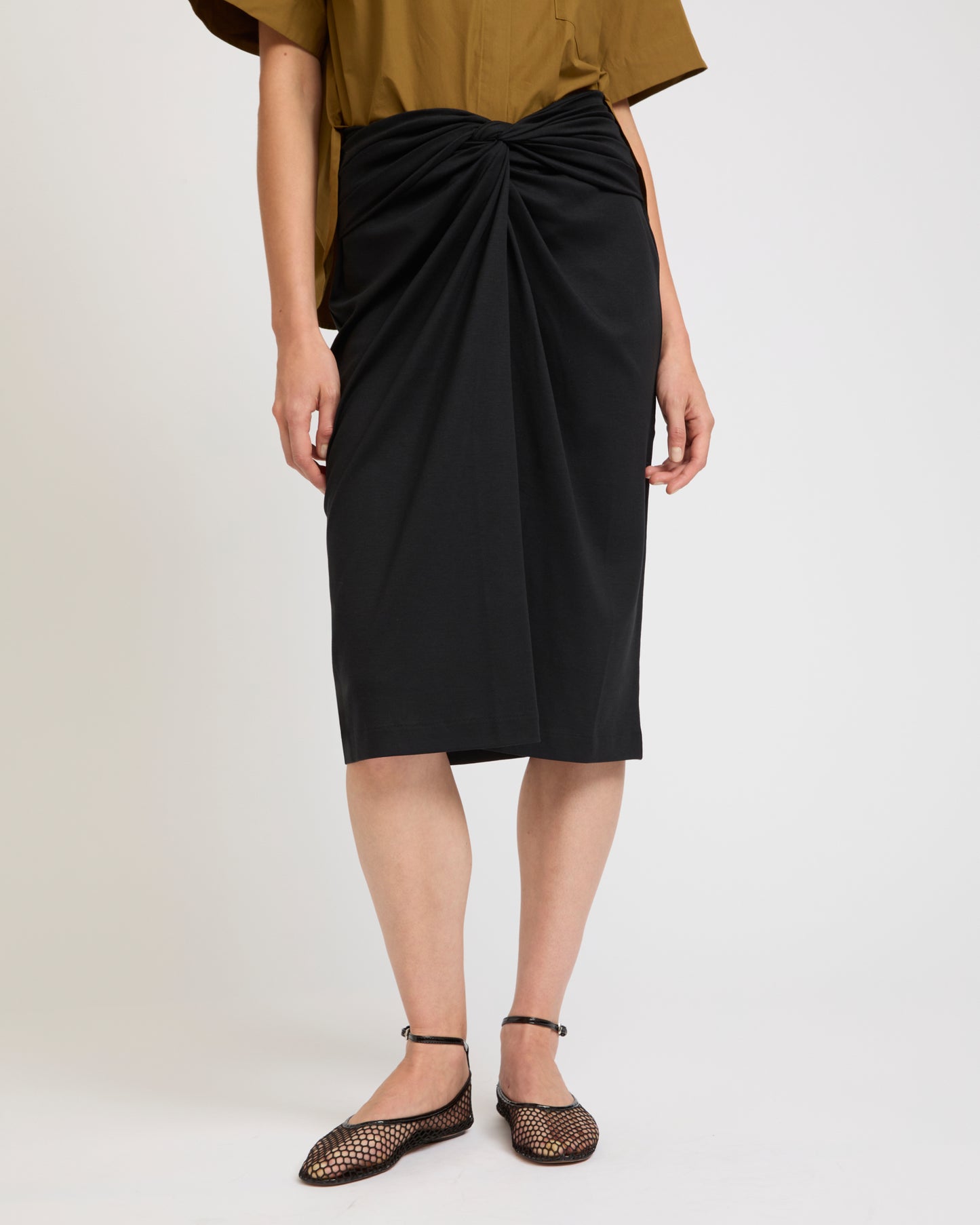 Draped jersey skirt