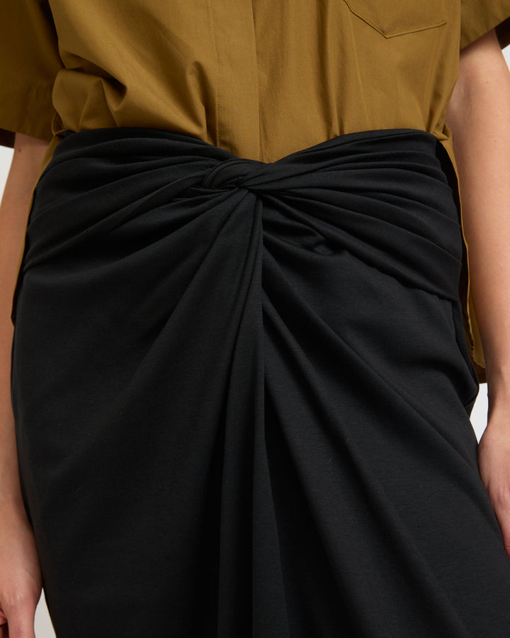 Draped jersey skirt