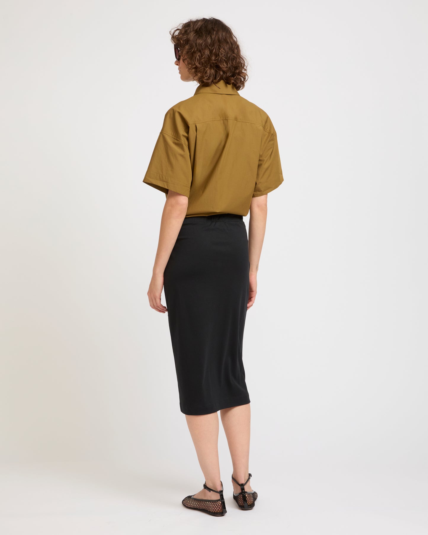 Draped jersey skirt