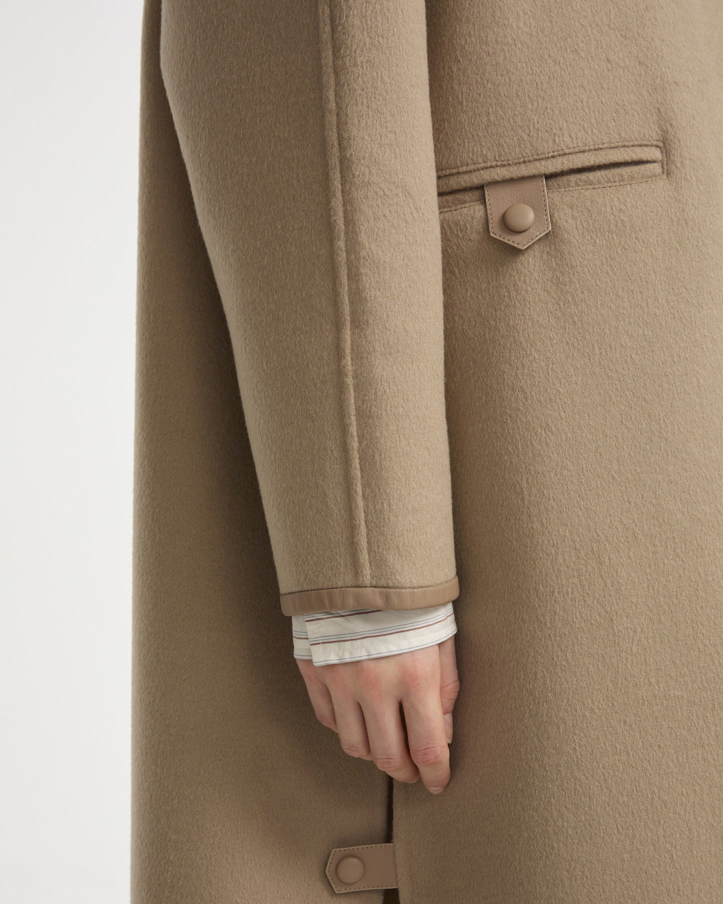 Double-sided cashmere-blend belted maxi coat