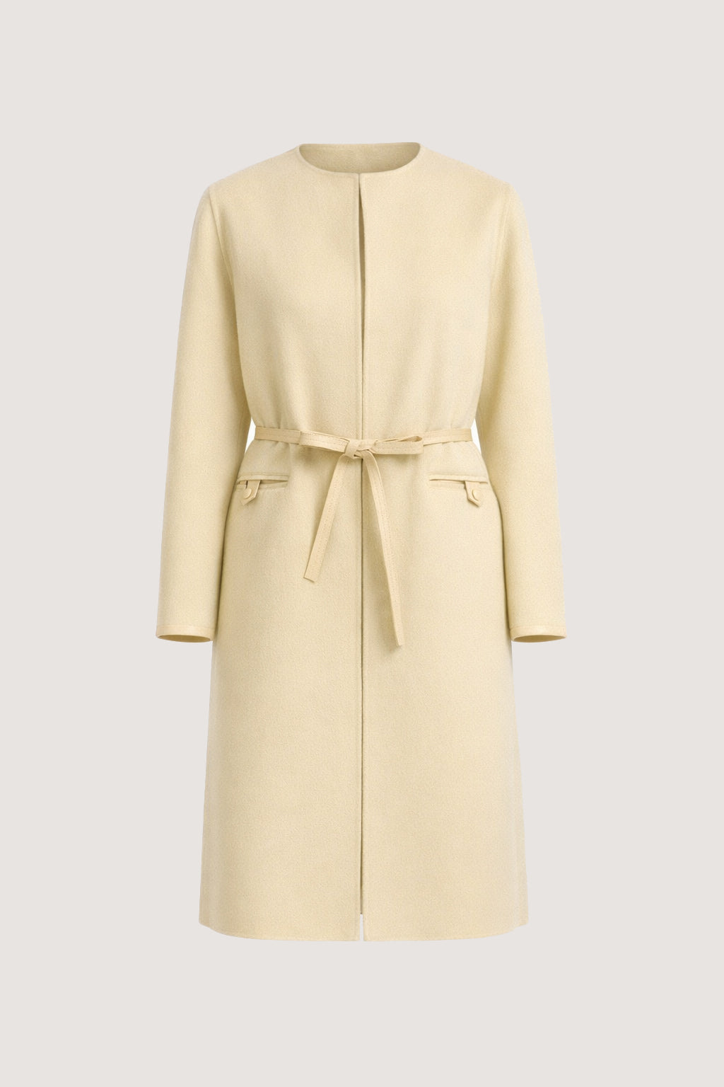 Double-sided cashmere-blend long belted maxi coat