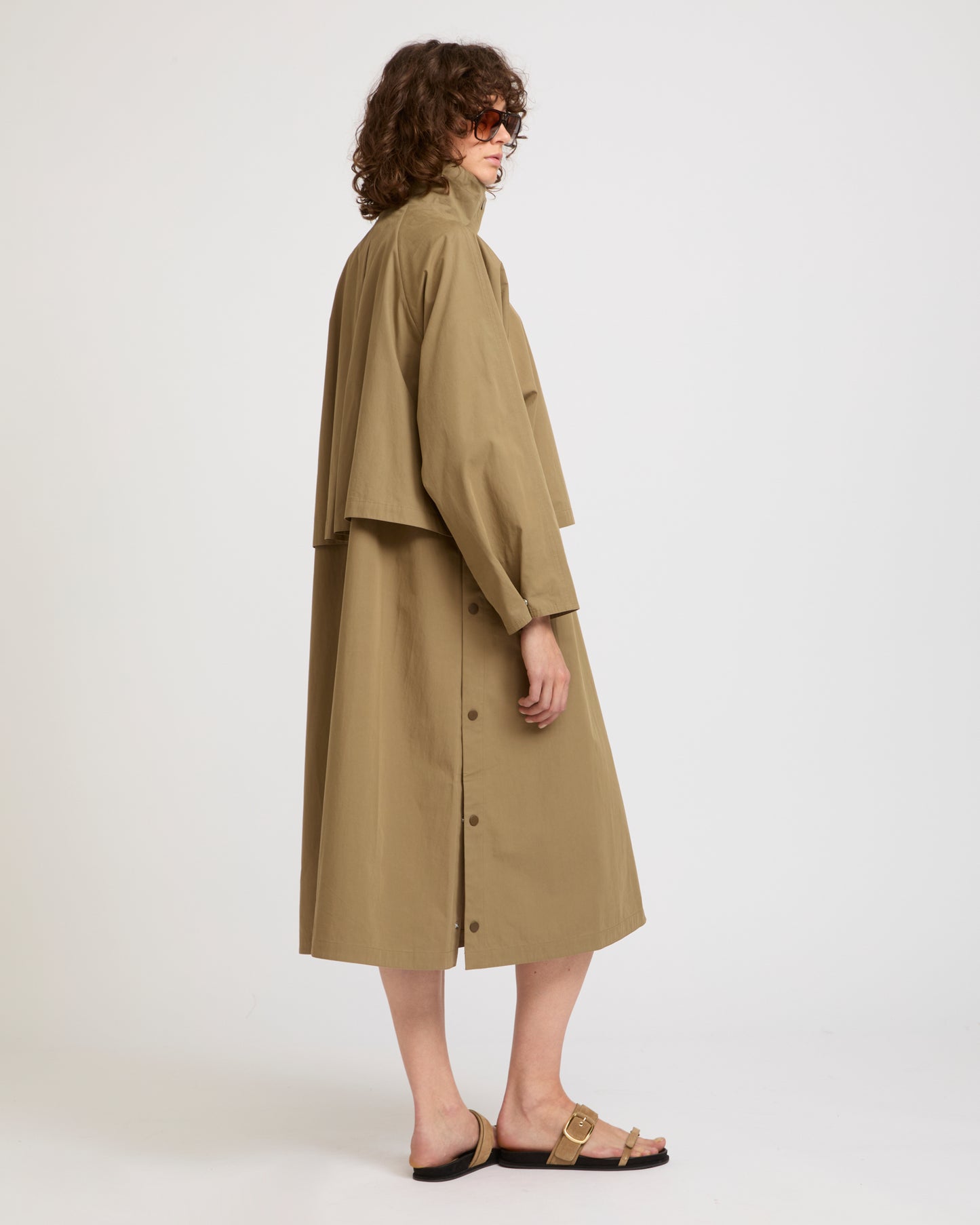 Oversized maxi cotton trench