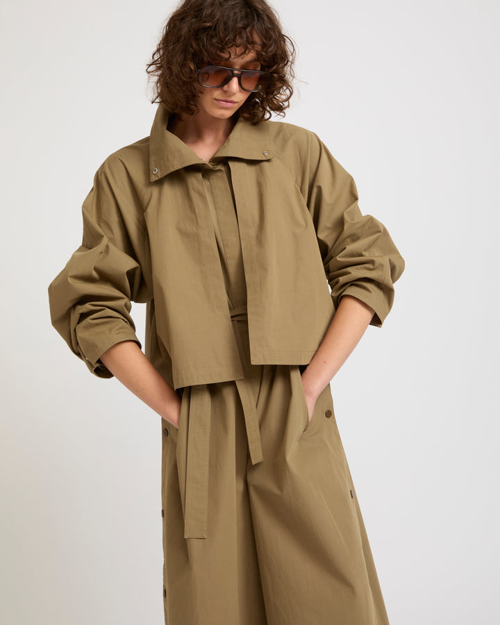 Oversized maxi cotton trench
