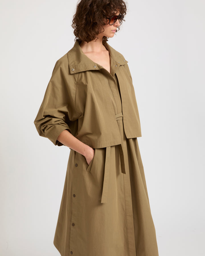 Oversized maxi cotton trench