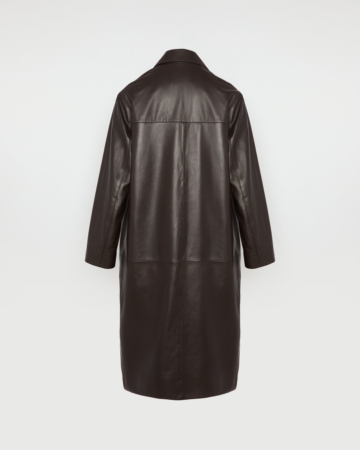Straight leather coat