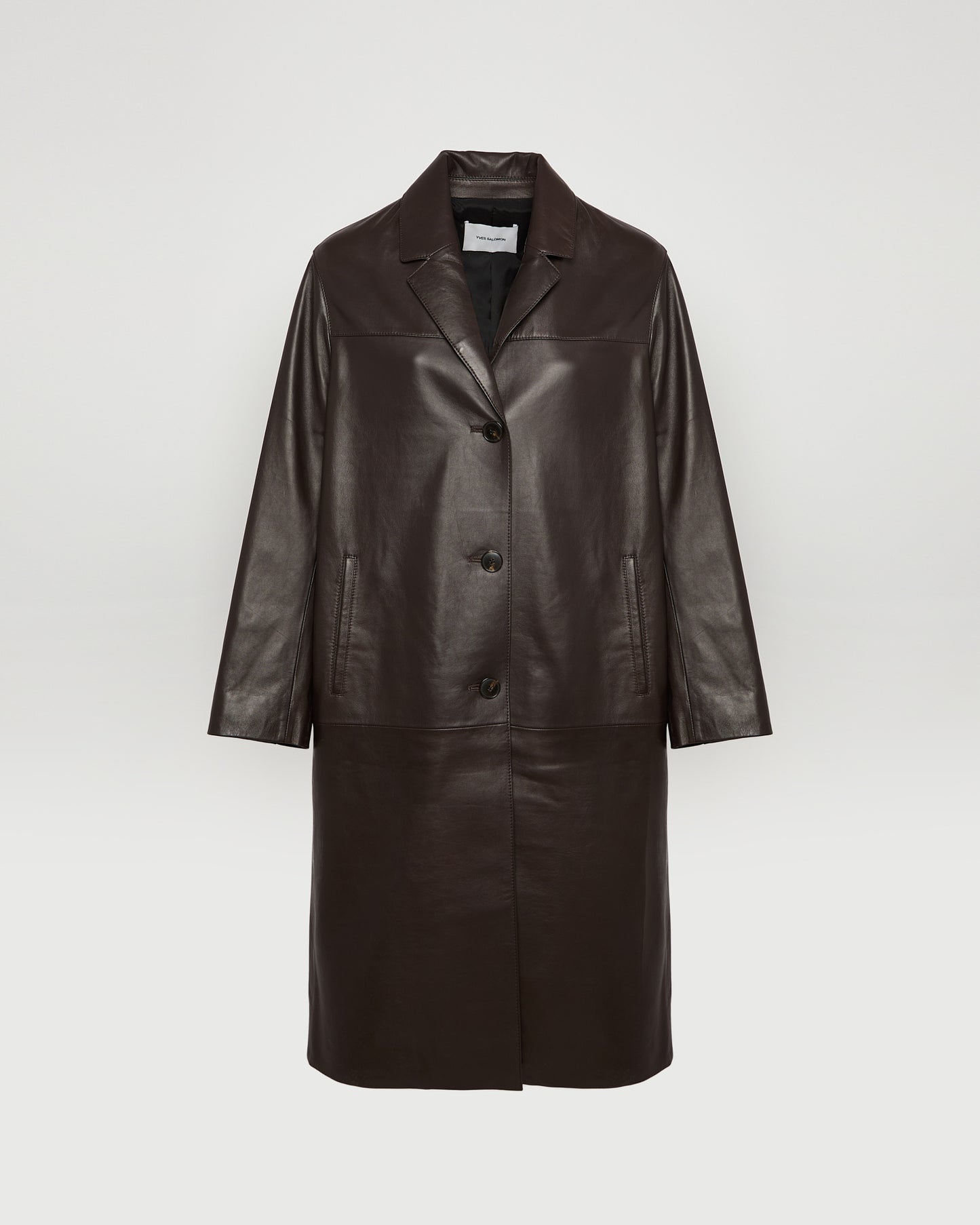 Straight leather coat
