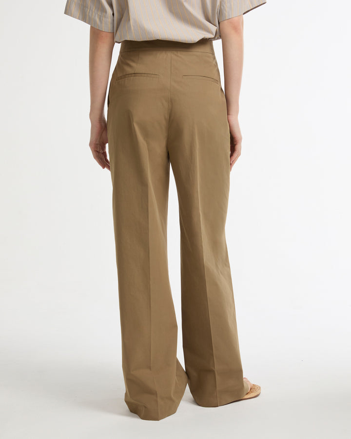 Cotton wide leg trousers