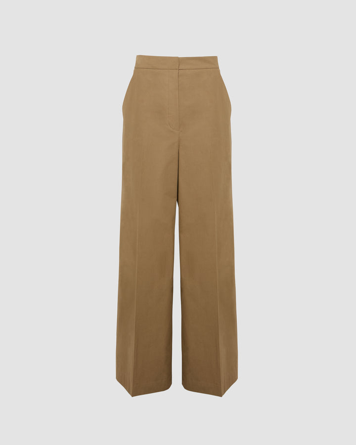 Cotton wide leg trousers