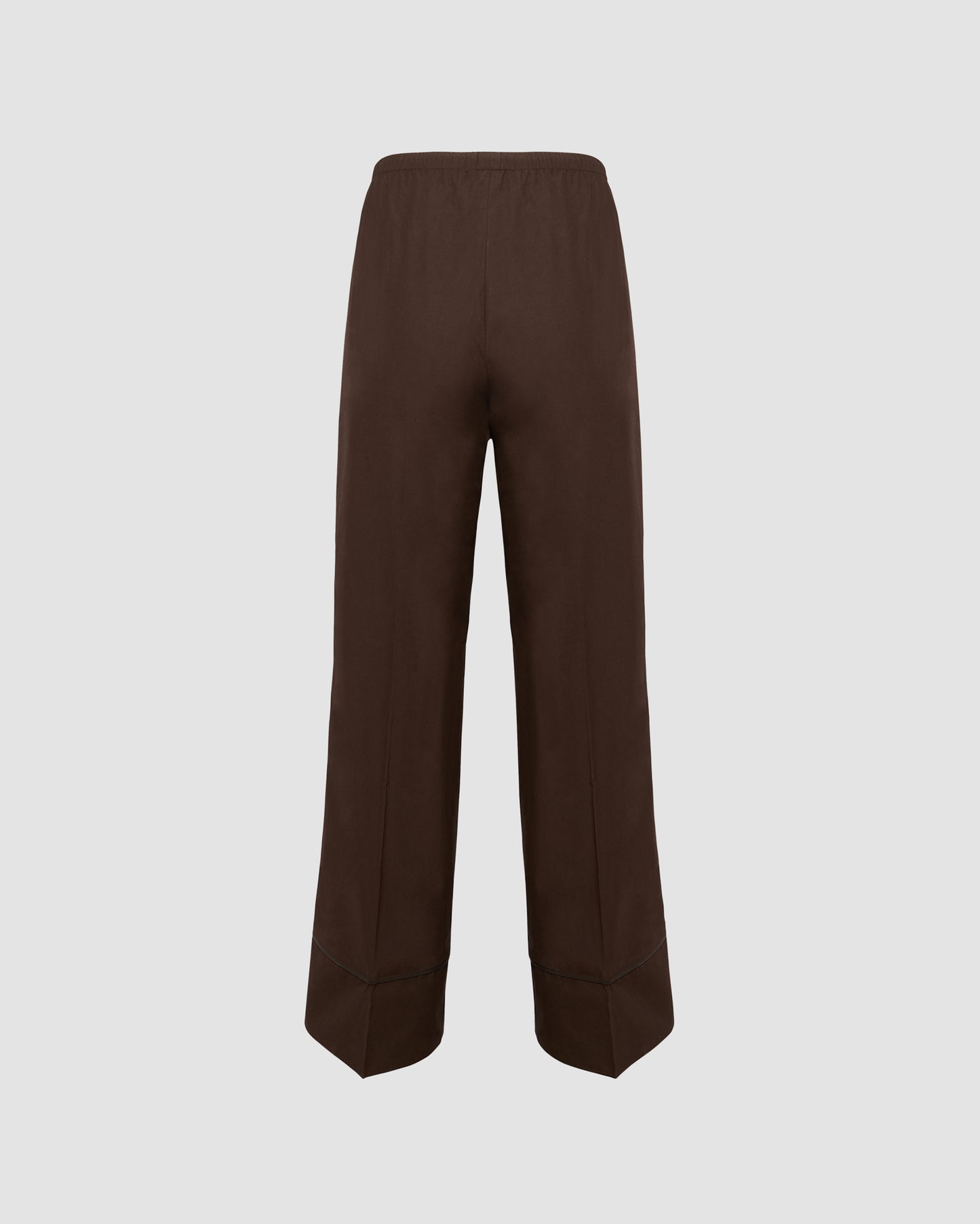 Loose fit poplin trousers with leather details