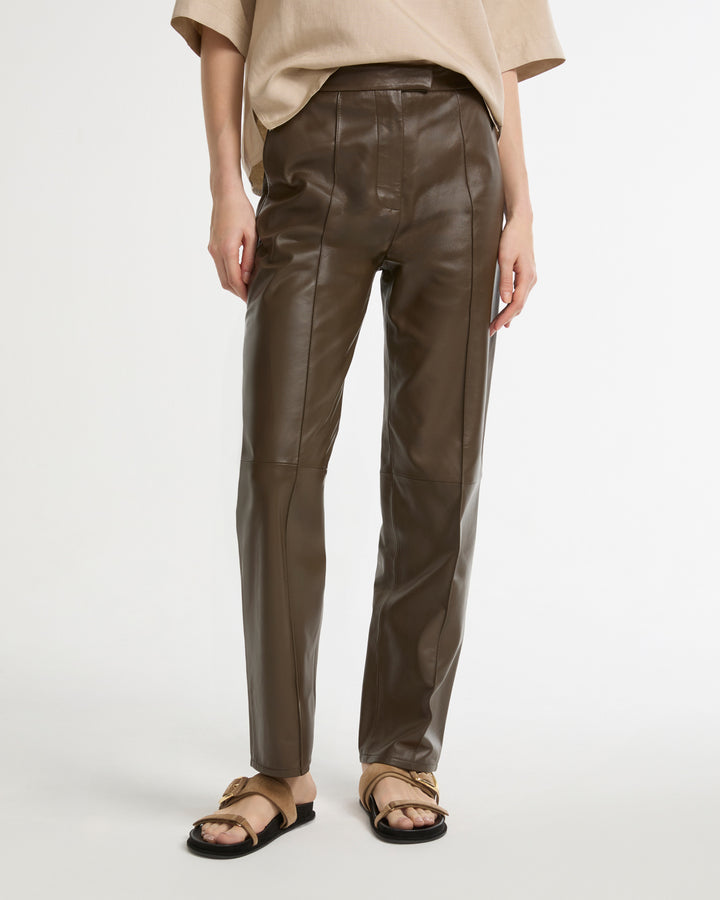 Leather tailored trousers