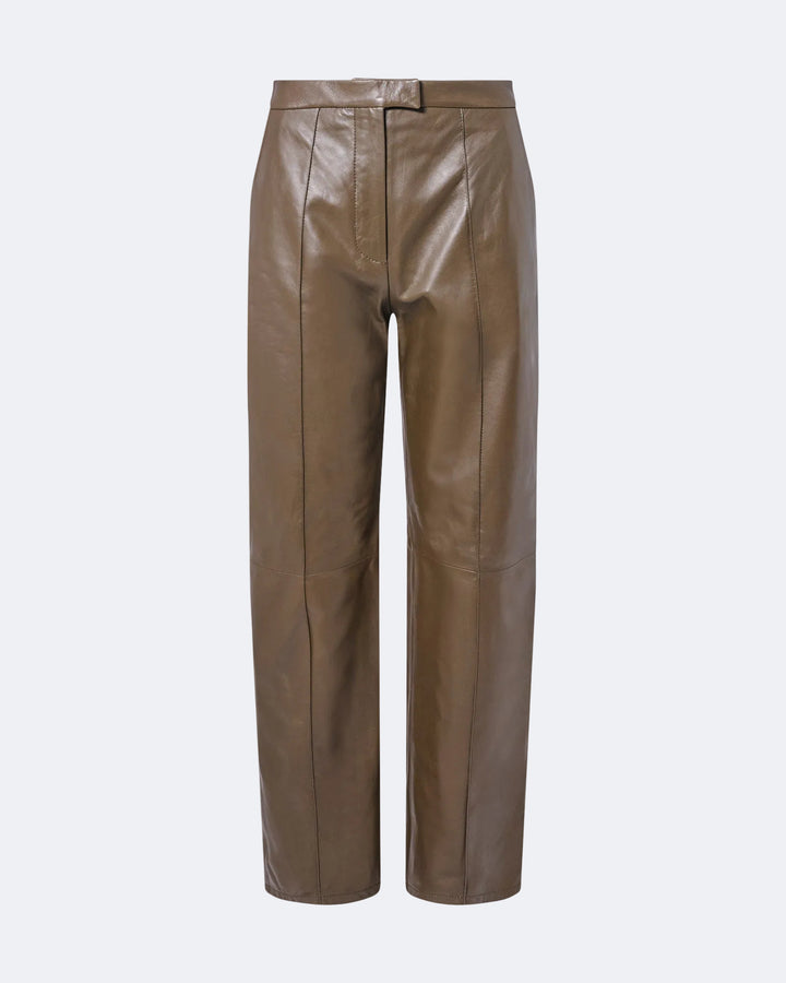 Leather tailored trousers