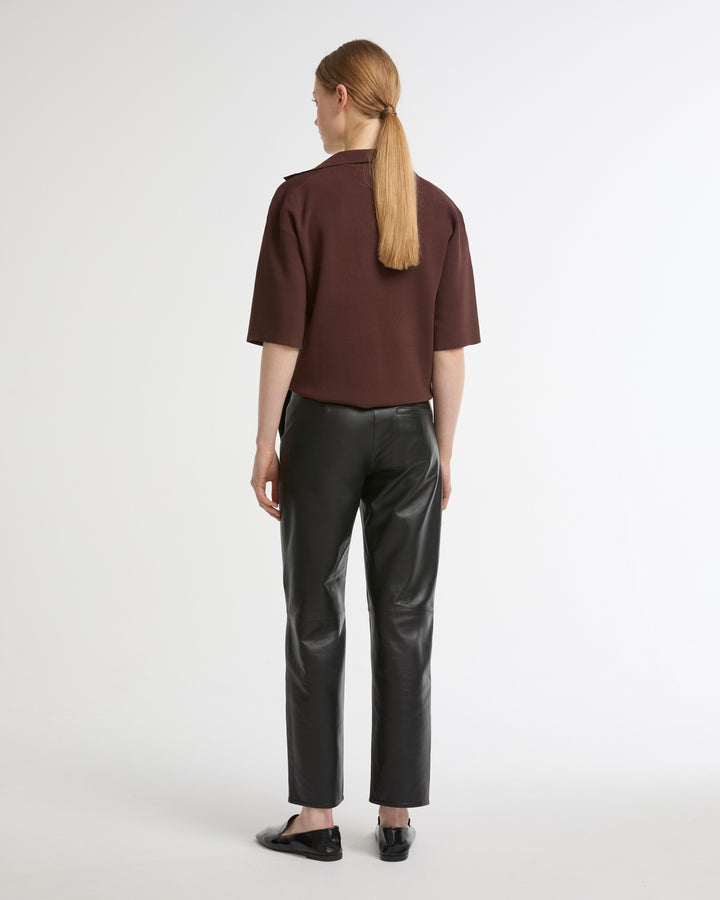 Leather tailored trousers