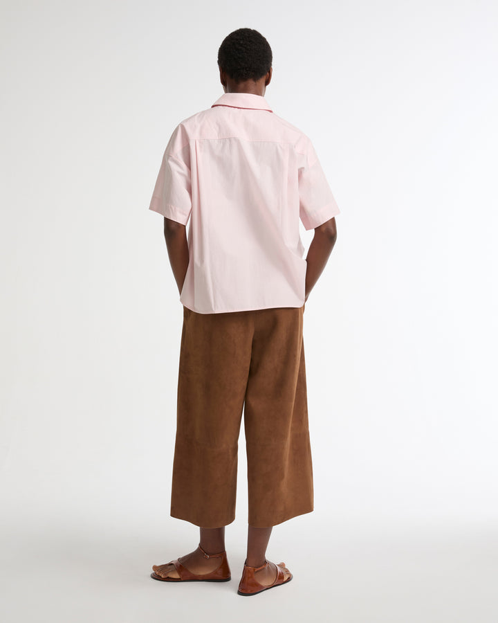 Suede calfskin wide culottes