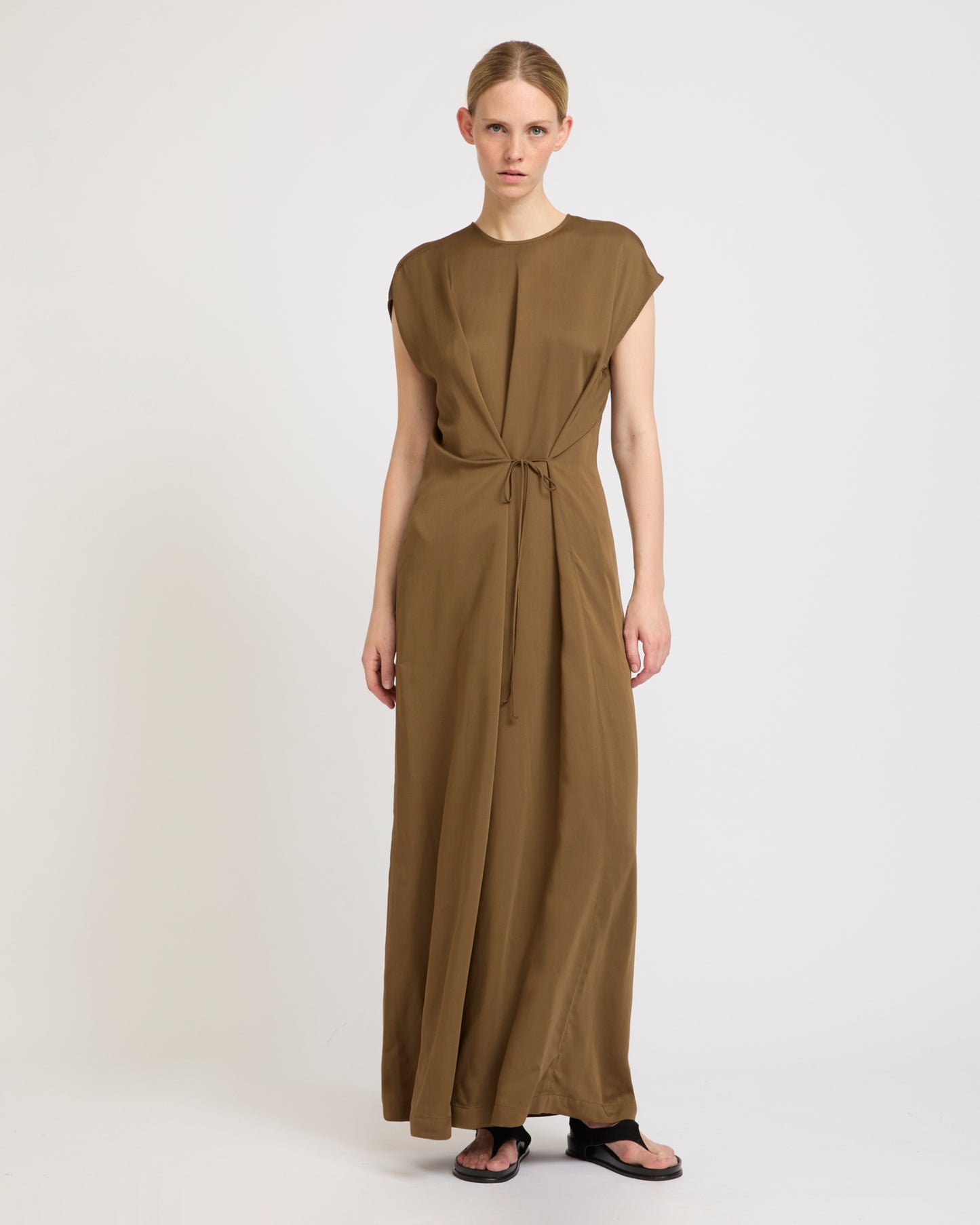 Asymmetric adjustable satin dress -Summer sale - Yves Salomon