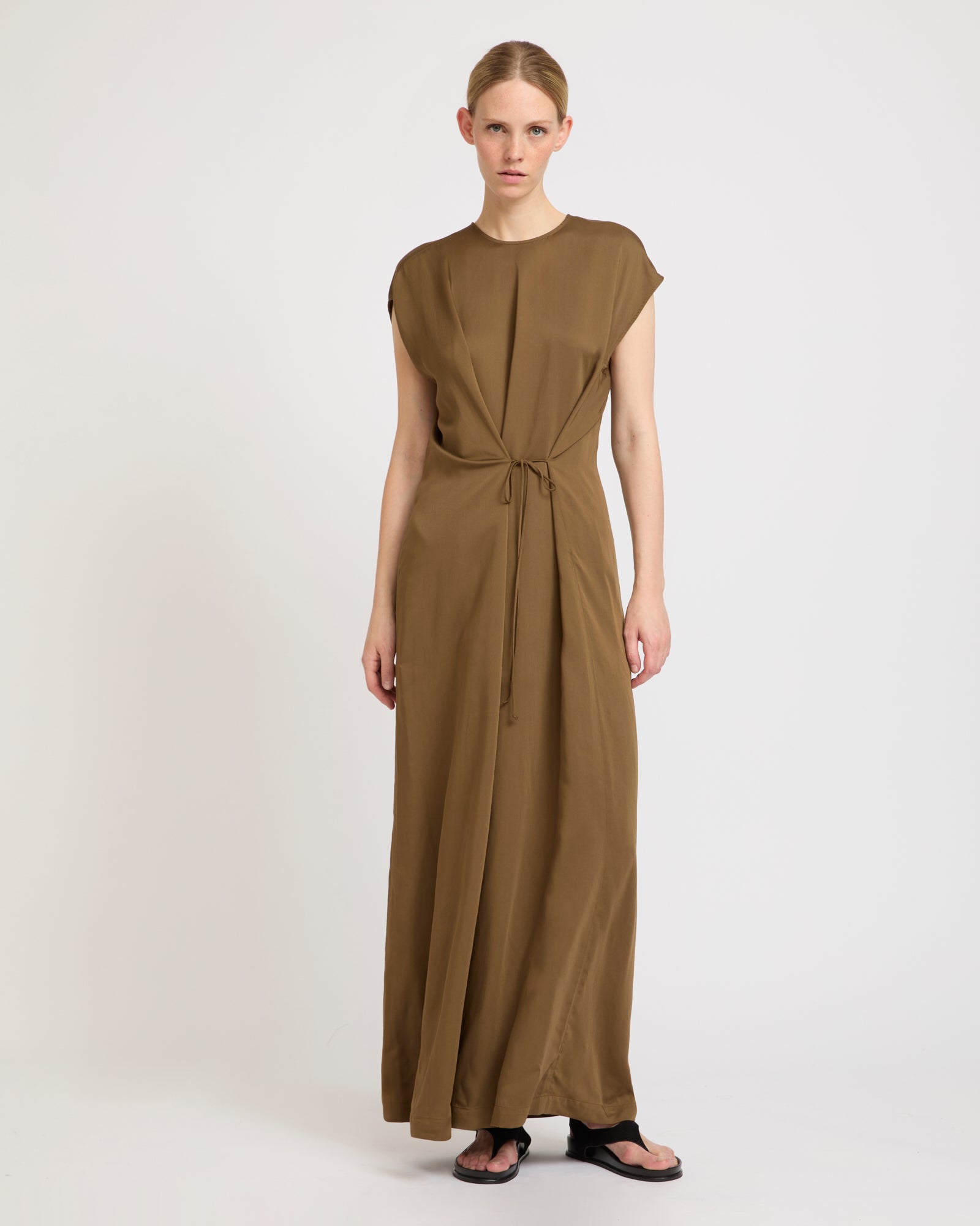 Asymmetric adjustable satin dress -Summer sale - Yves Salomon