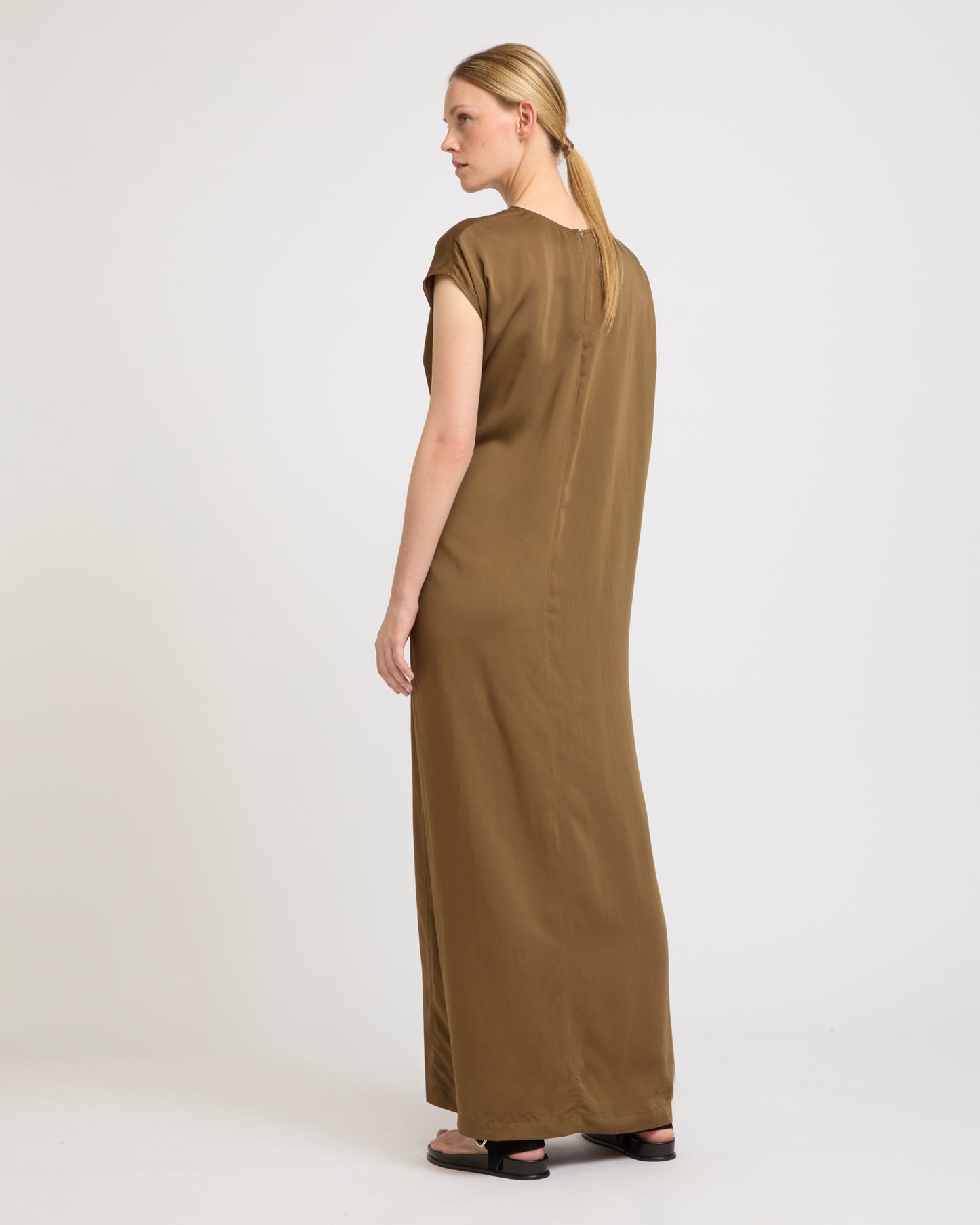 Asymmetric adjustable satin dress -Summer sale - Yves Salomon