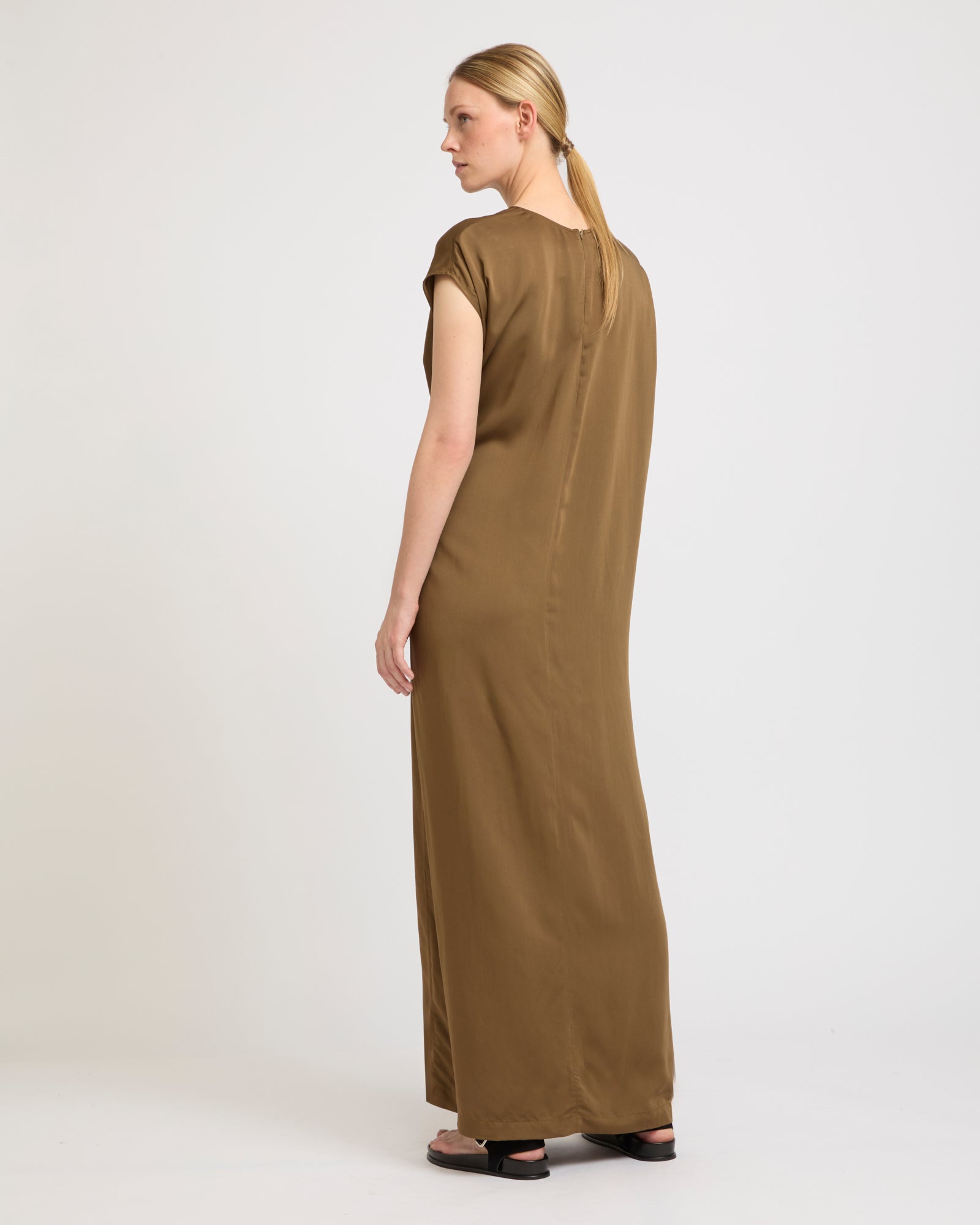 Asymmetric adjustable satin dress -Summer sale - Yves Salomon