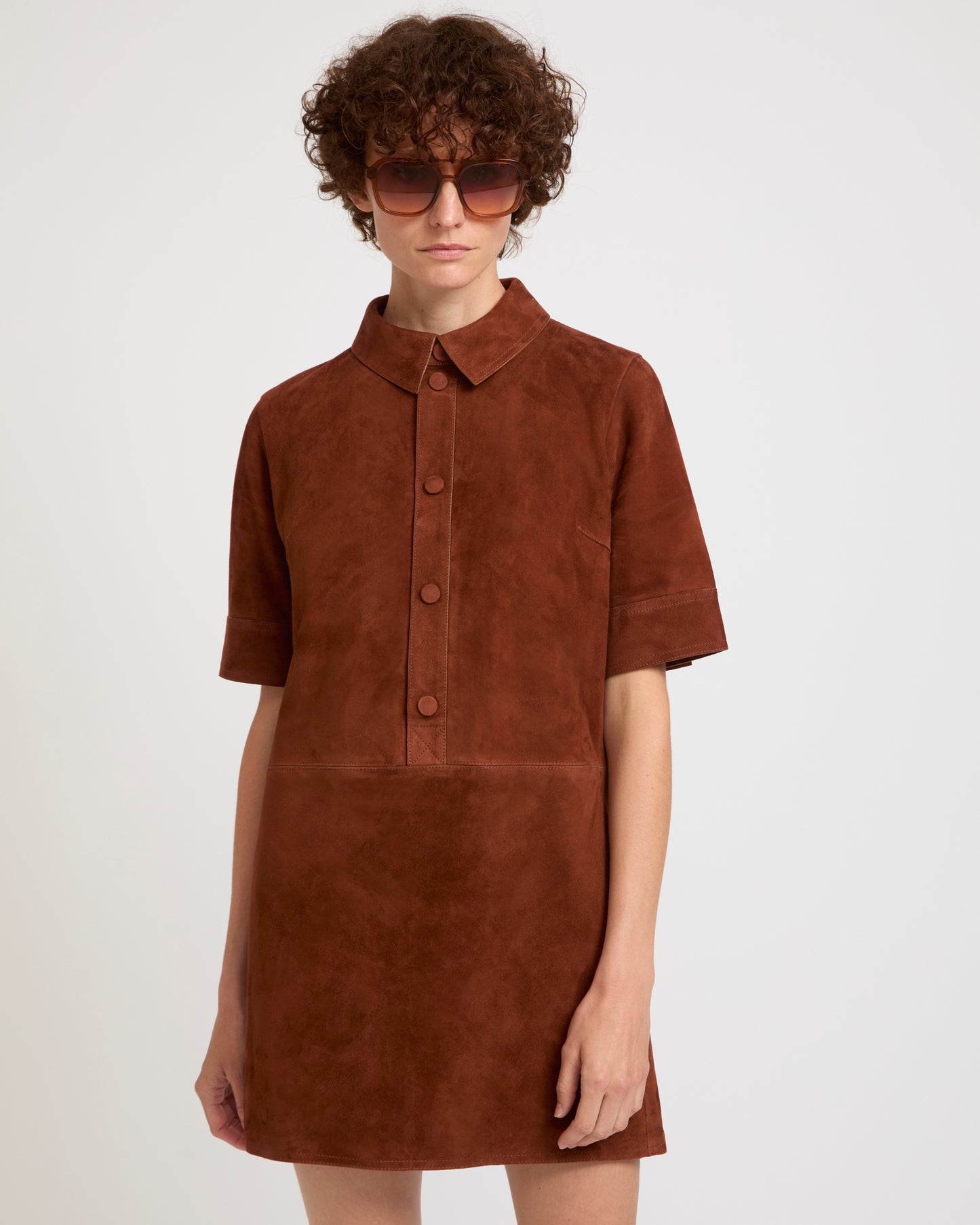 Double-sided lambskin dress