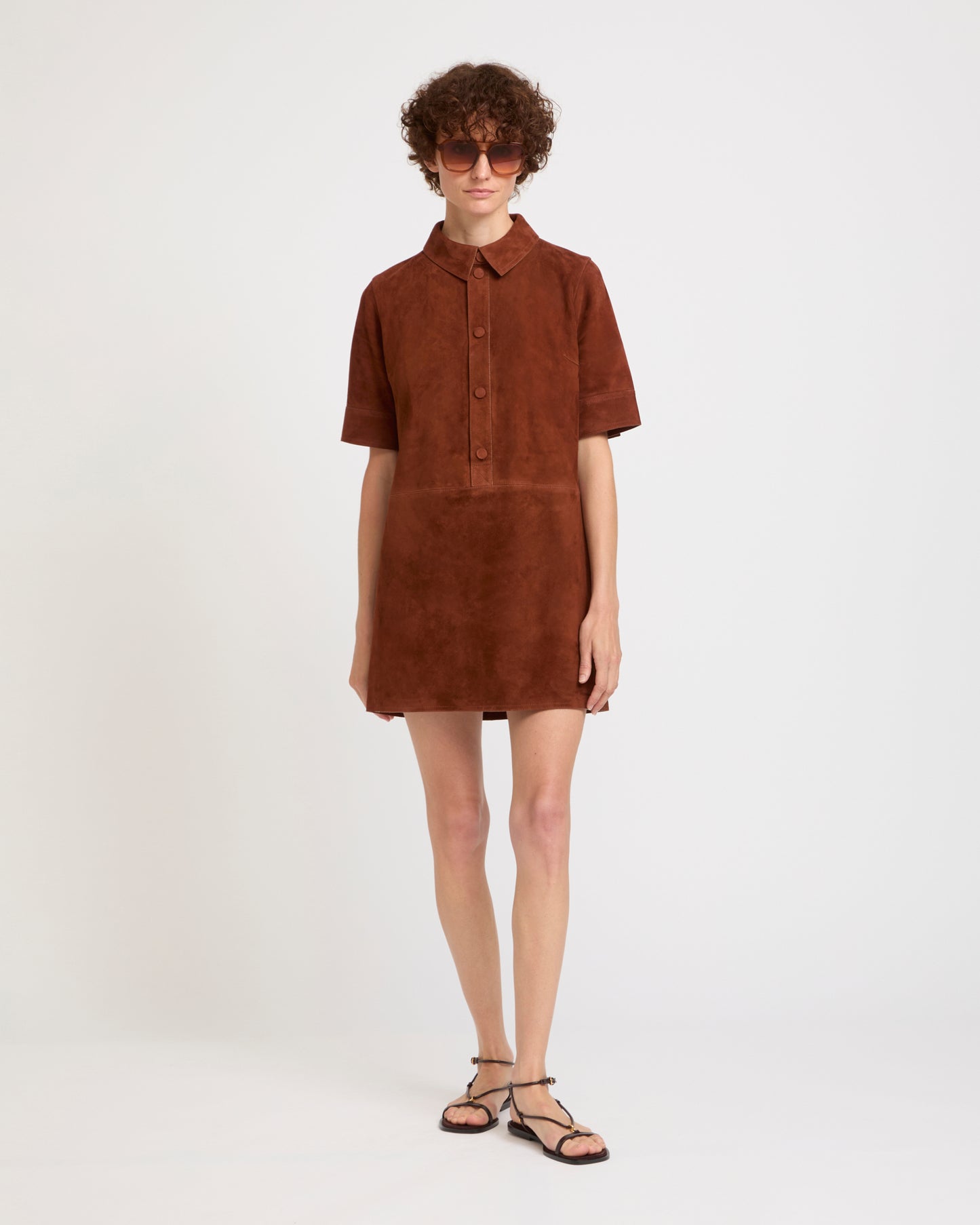 Double-sided lambskin dress