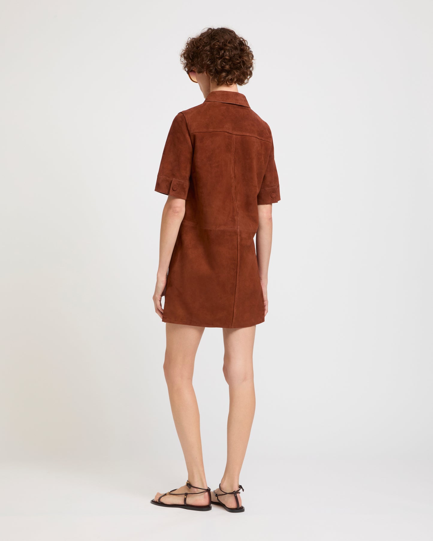 Double-sided lambskin dress
