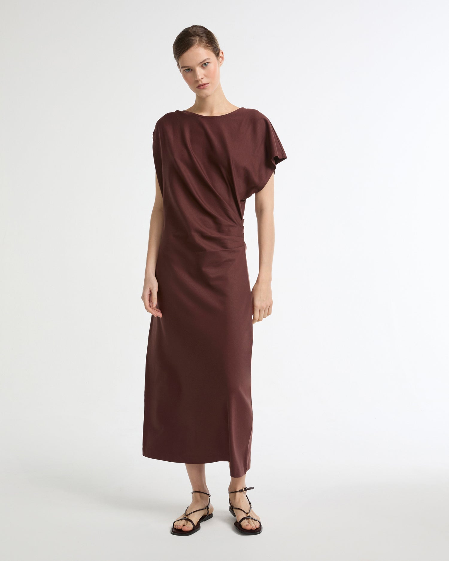 Asymmetrical jersey dress -Summer sale - Yves Salomon