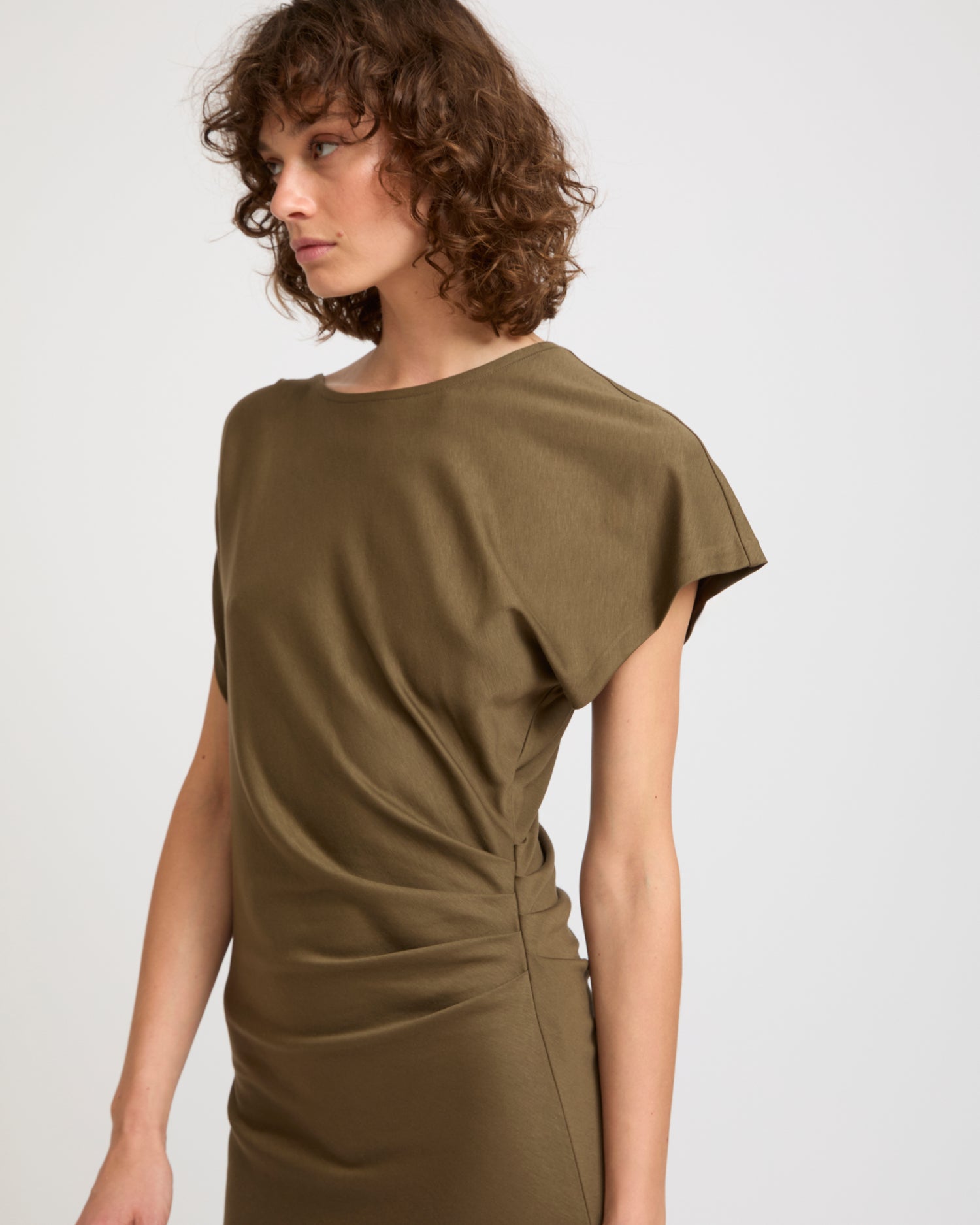 Asymmetrical jersey dress -Summer sale - Yves Salomon