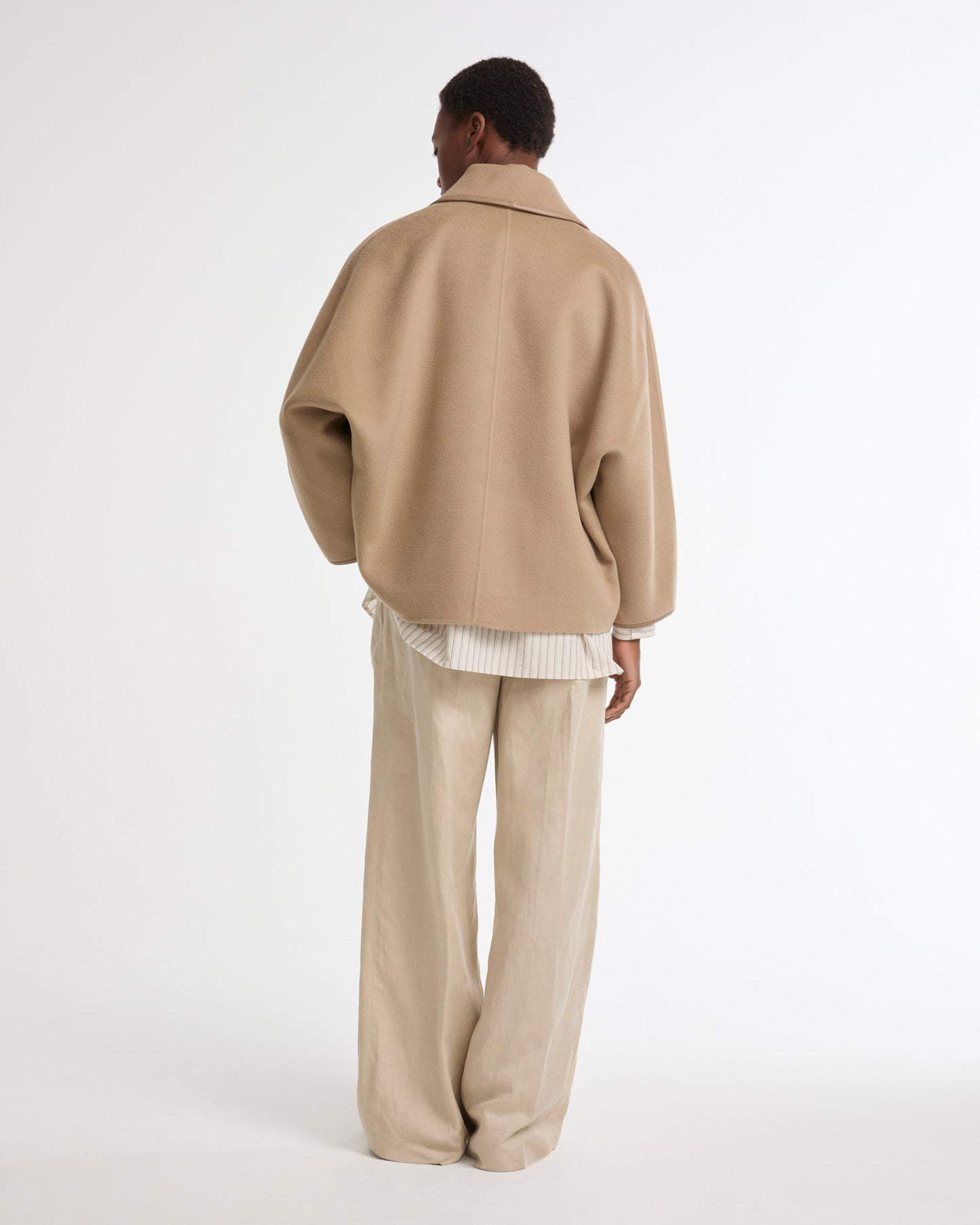 Double-sided cashmere-blend pea coat