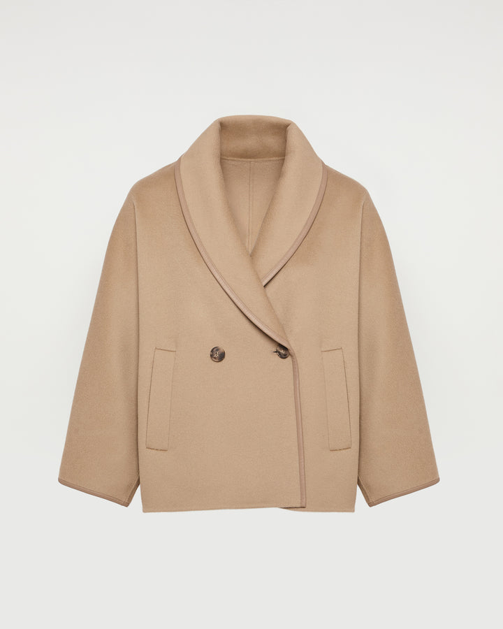 Double-sided cashmere-blend pea coat