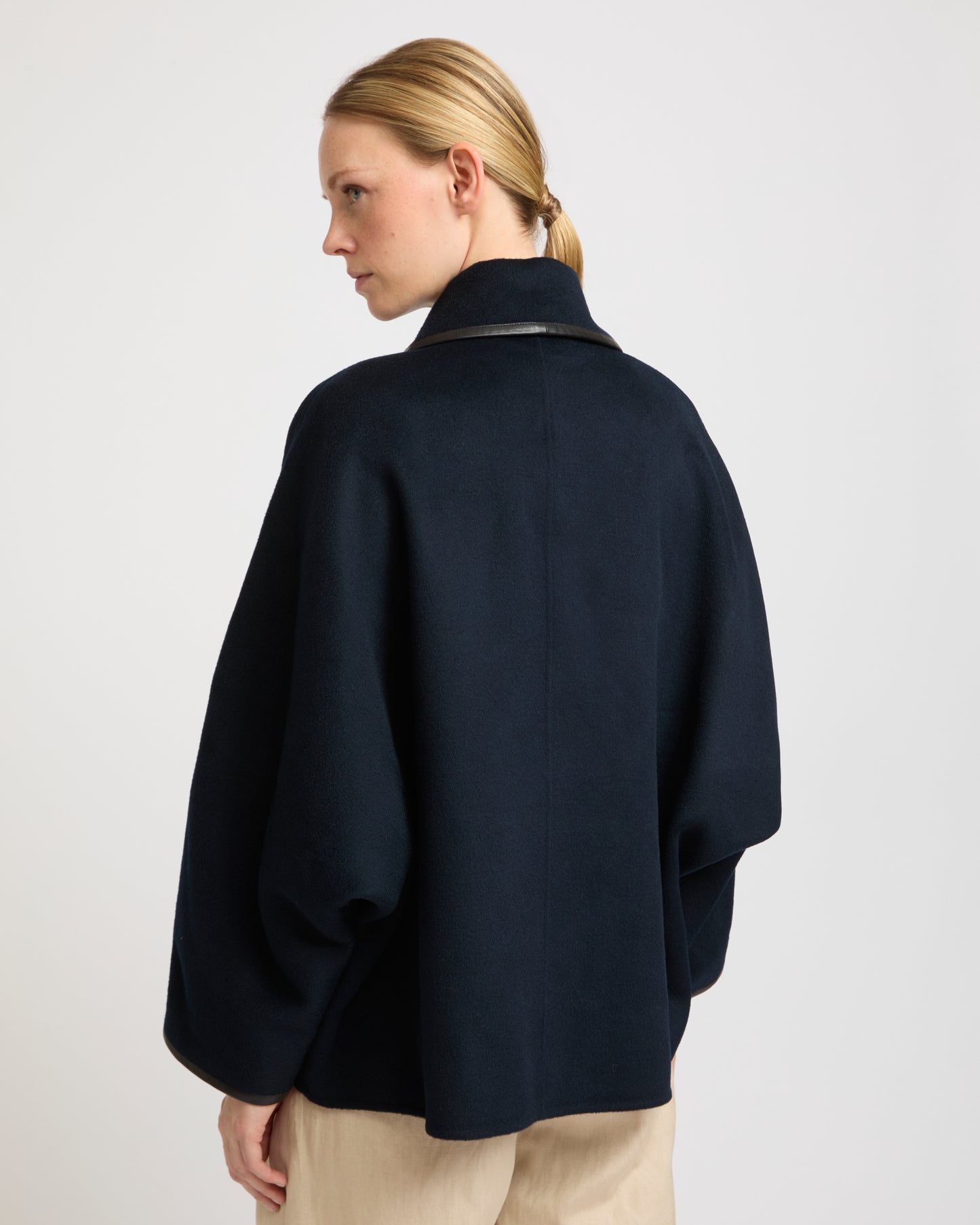 Double-sided cashmere-blend pea coat