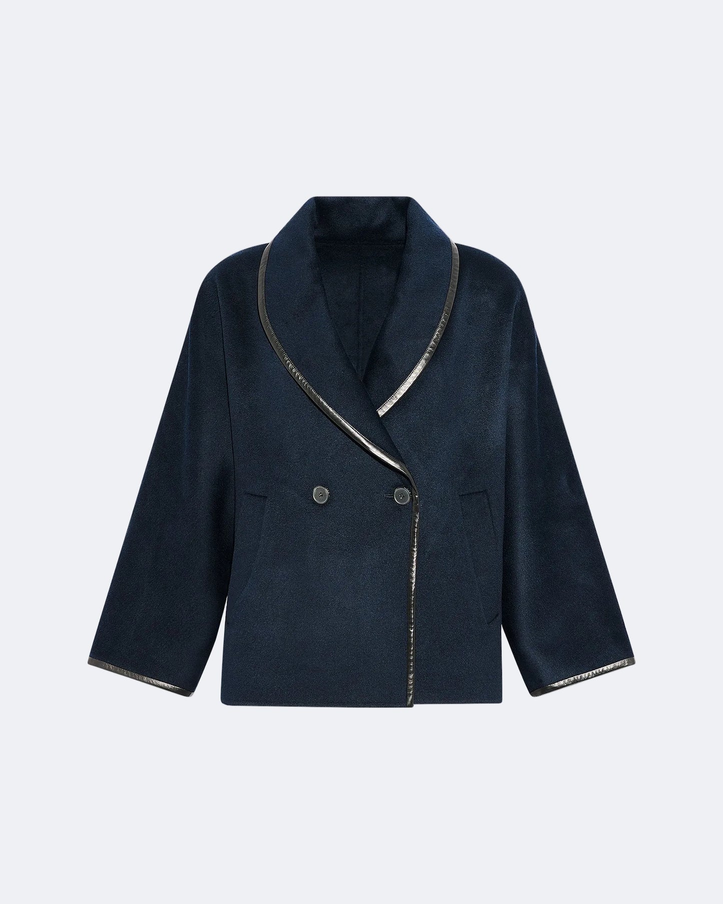 Double-sided cashmere-blend pea coat