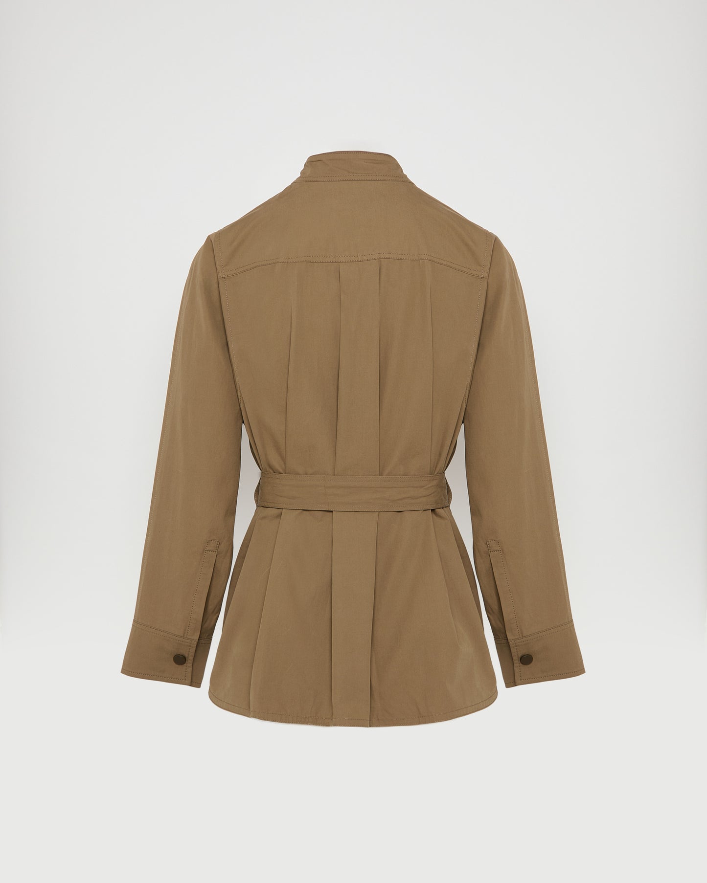 Belted safari jacket in cotton fabric