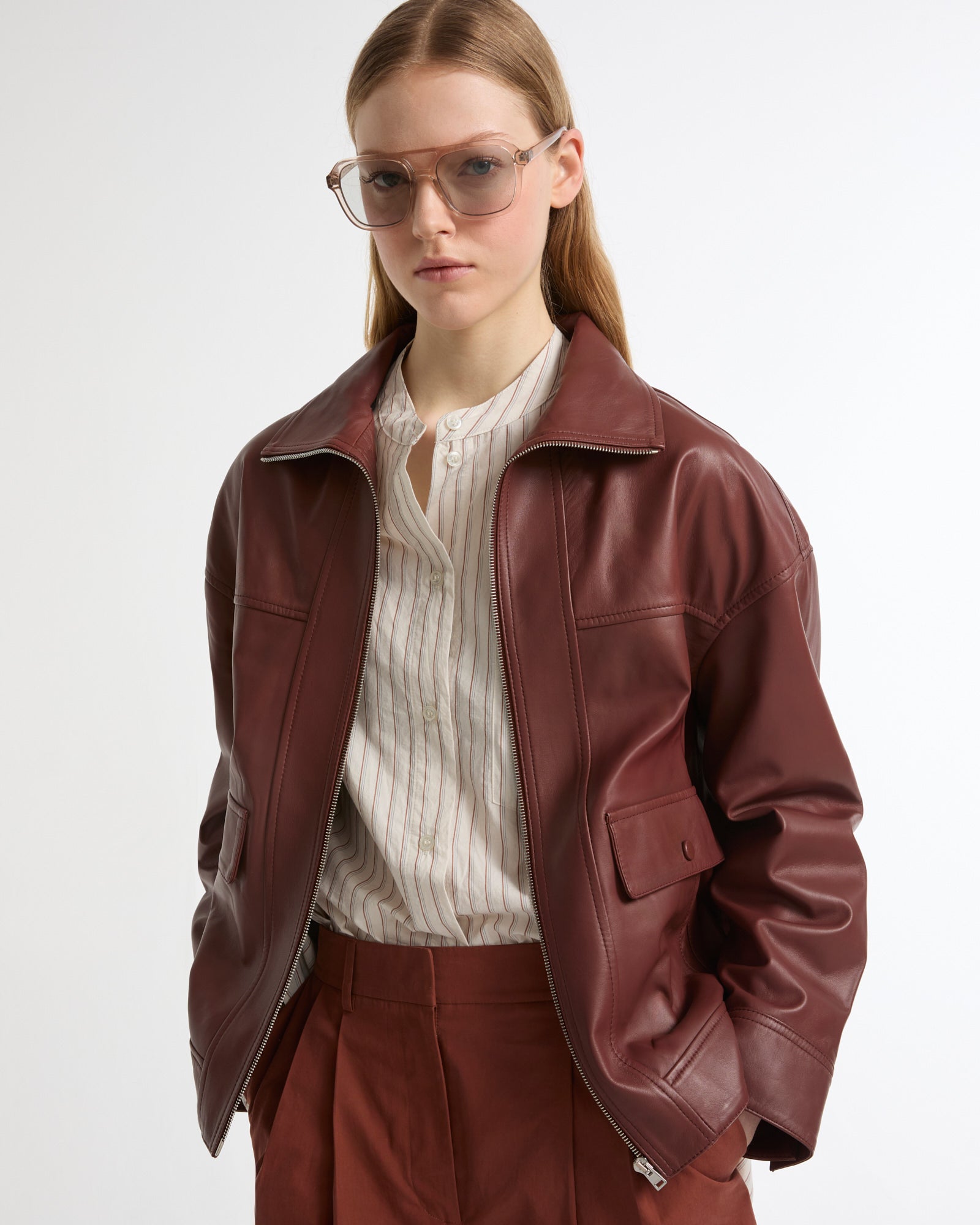 Lamb leather short jacket -Summer sale - Yves Salomon