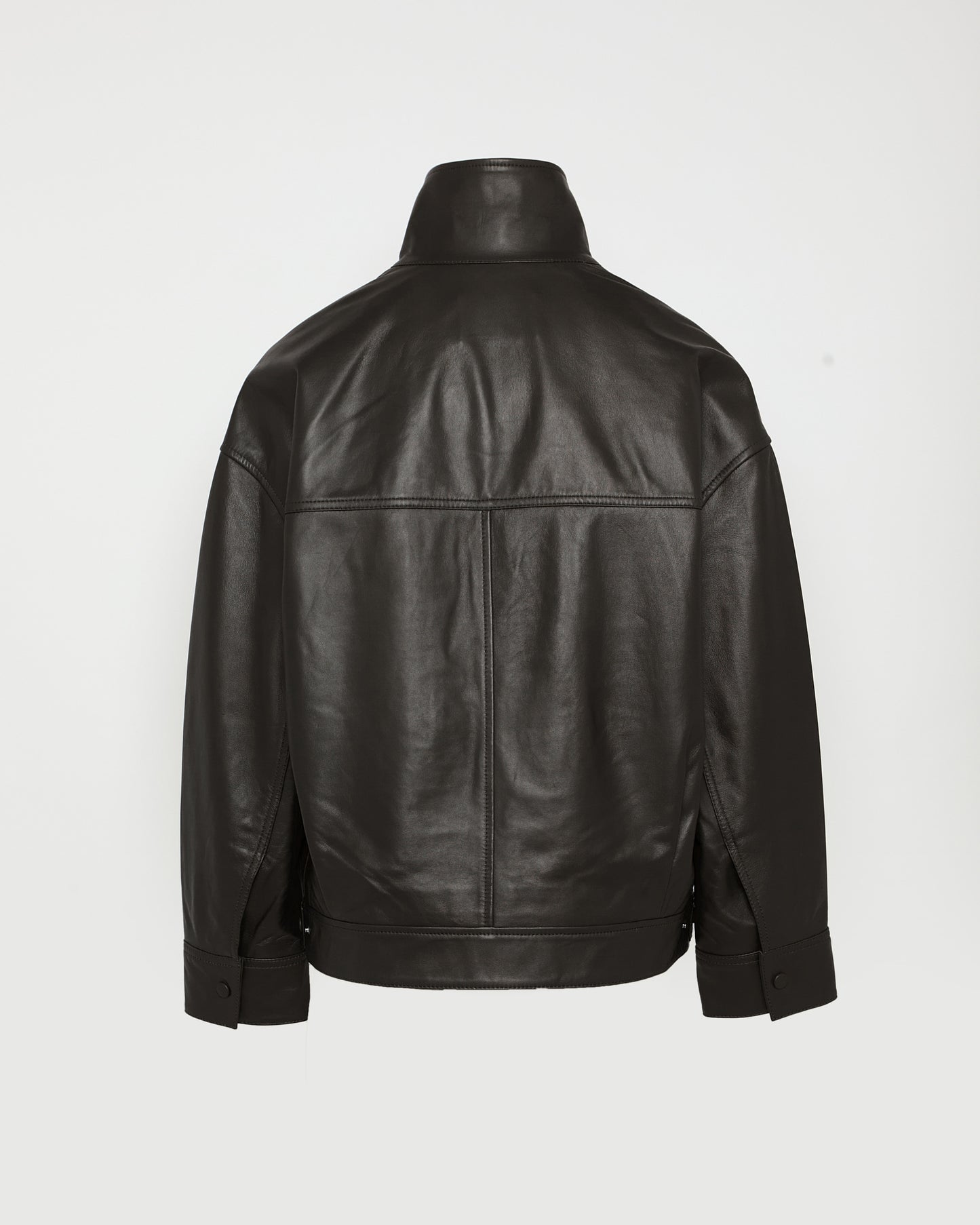 Lamb leather short jacket