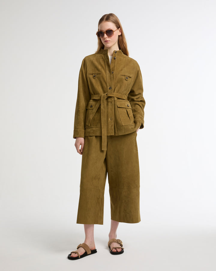 Suede calfskin safari jacket