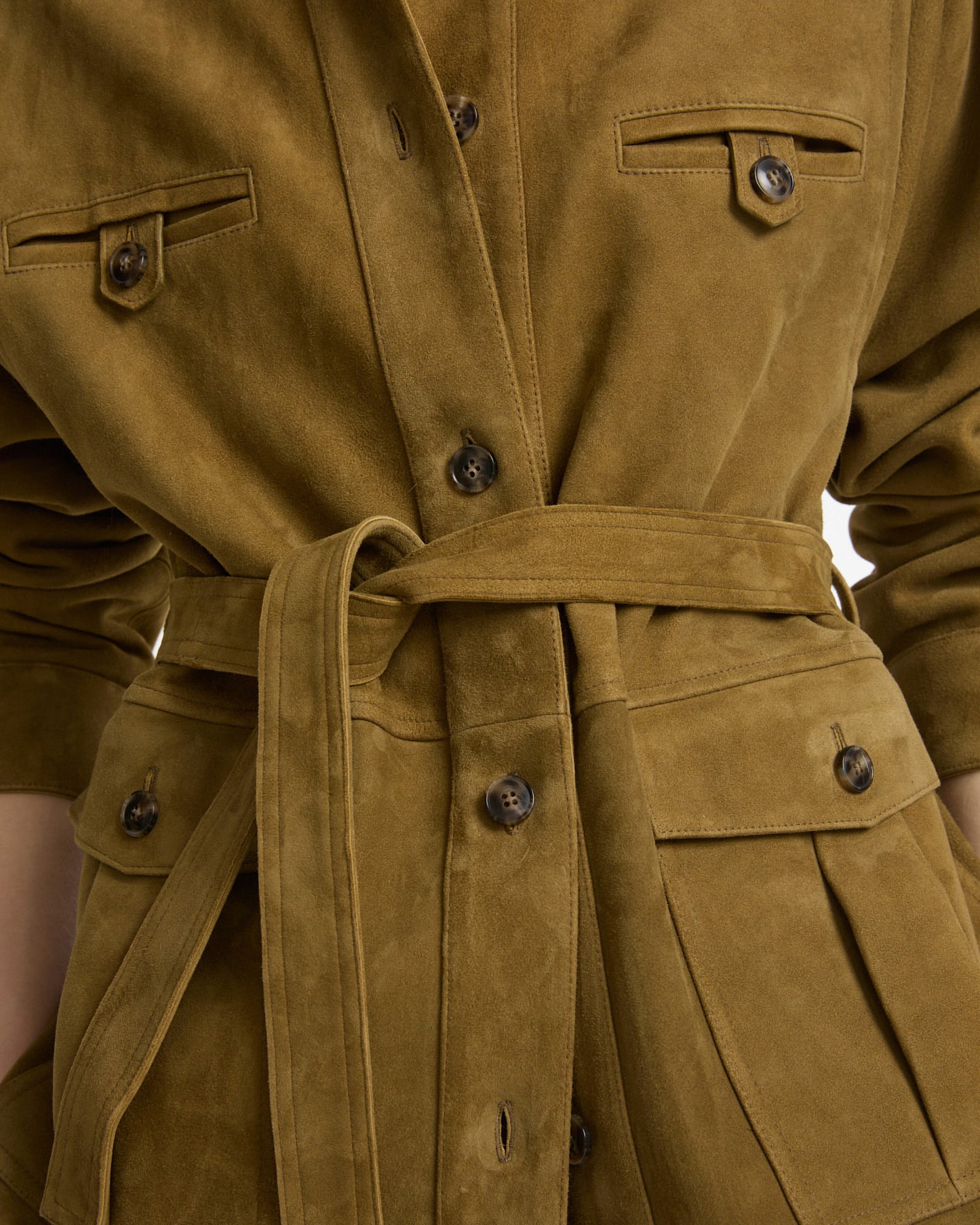 Suede calfskin safari jacket