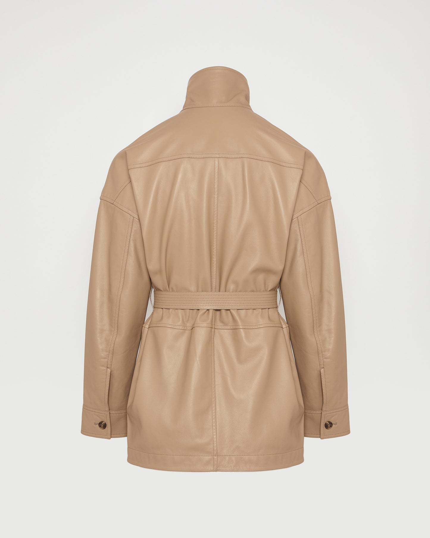 Leather safari jacket