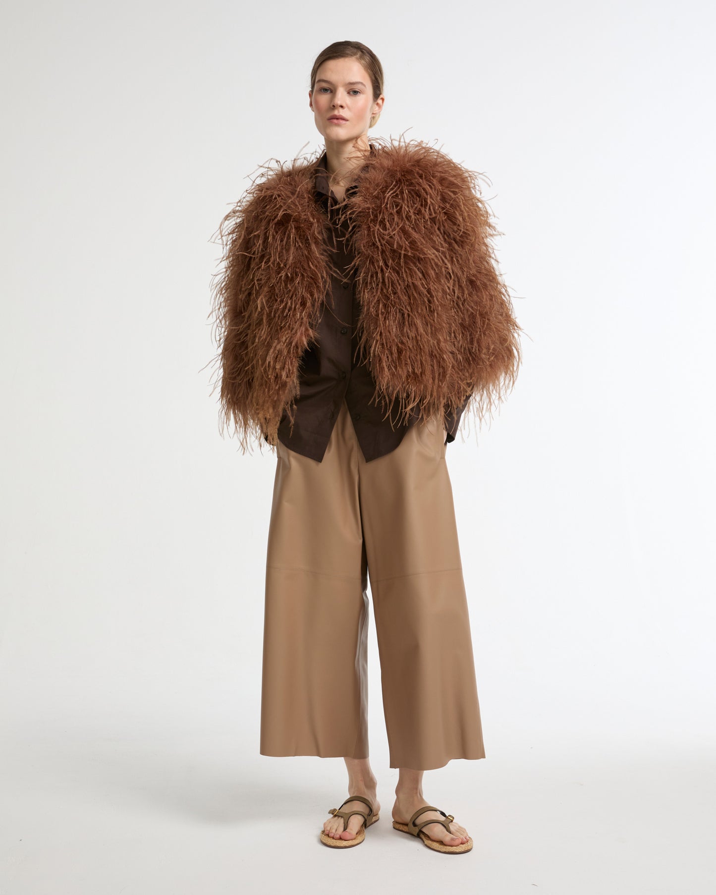 Short Ostrich Feather Jacket