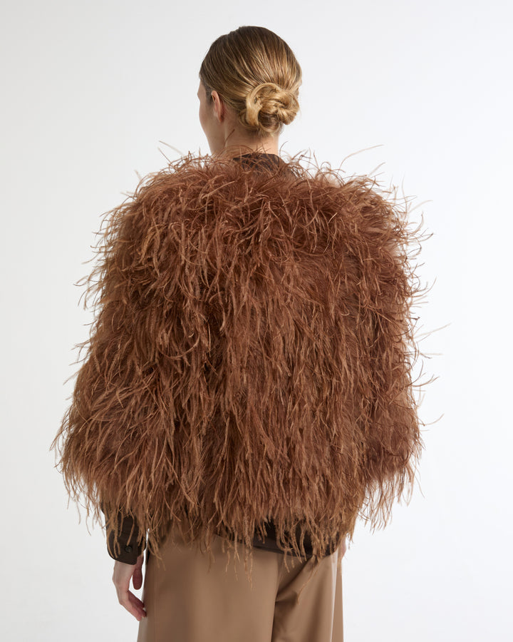 Short Ostrich Feather Jacket