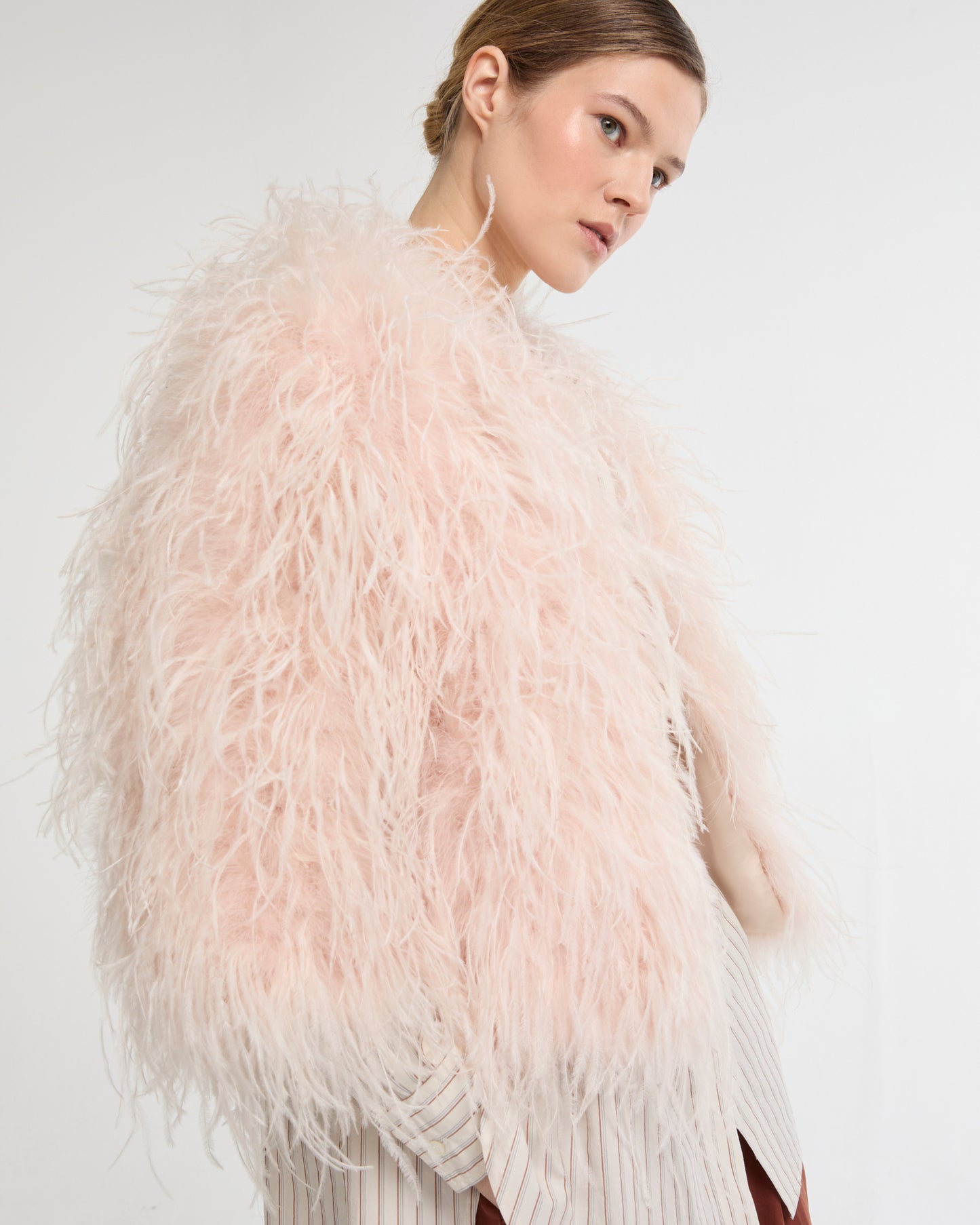 Short Ostrich Feather Jacket