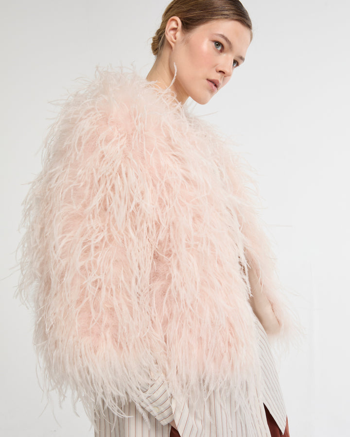 Short Ostrich Feather Jacket