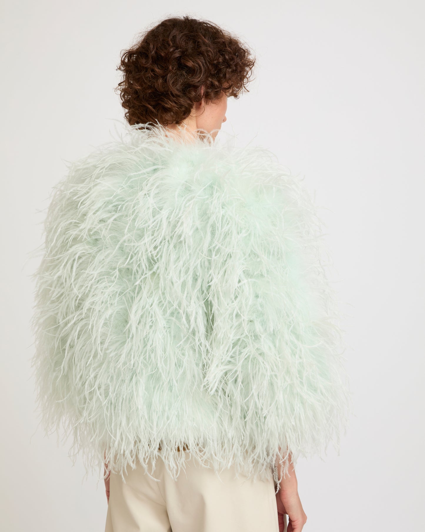 Short Ostrich Feather Jacket