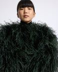 Short ostrich feather jacket
