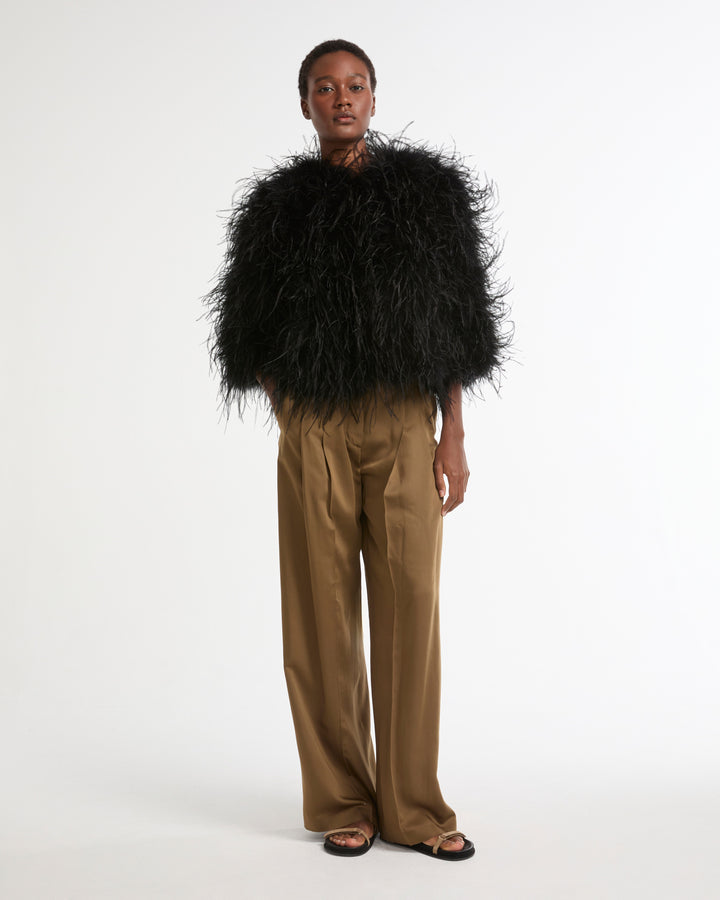 Short Ostrich Feather Jacket