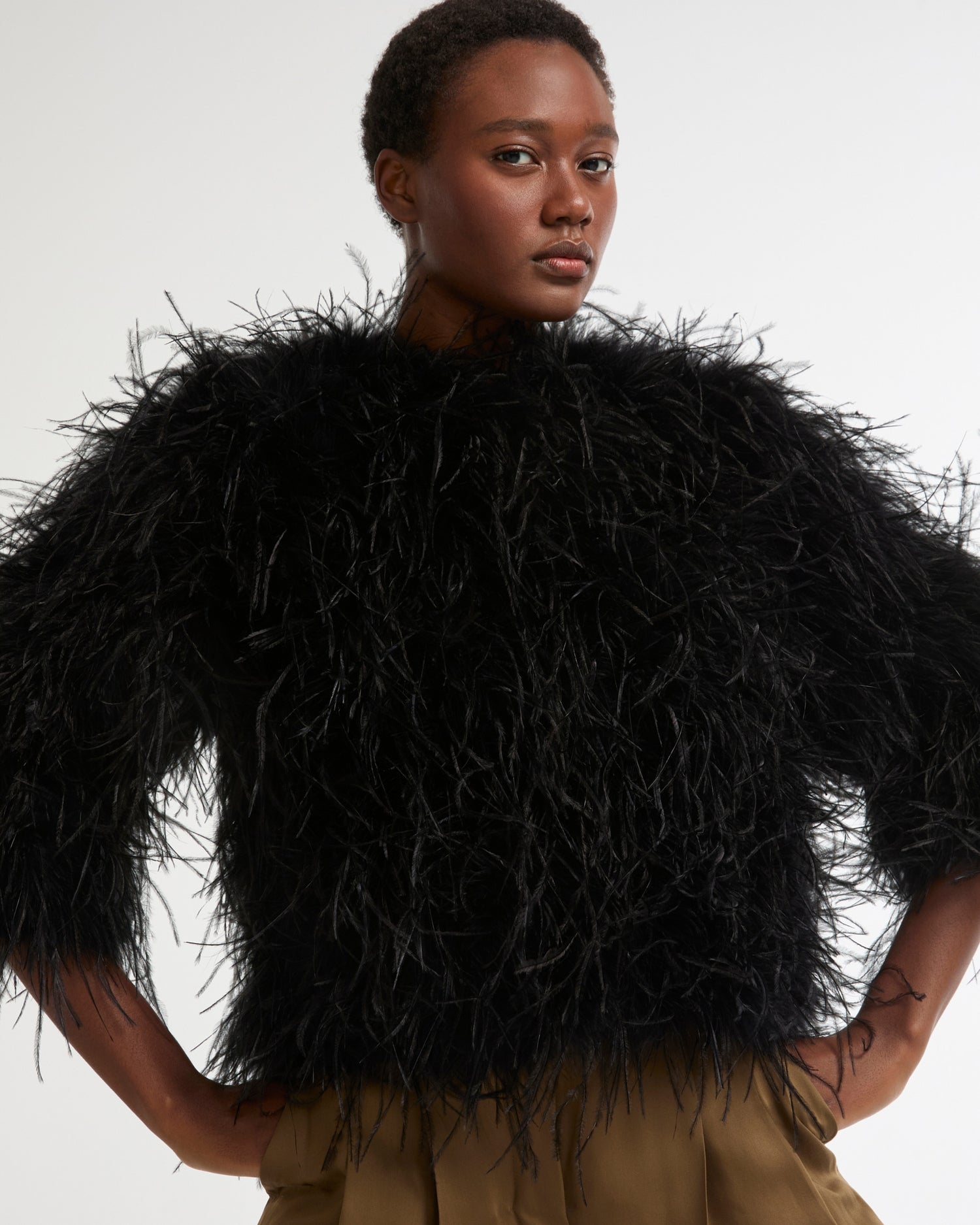 Short Ostrich Feather Jacket -Summer sale - Yves Salomon