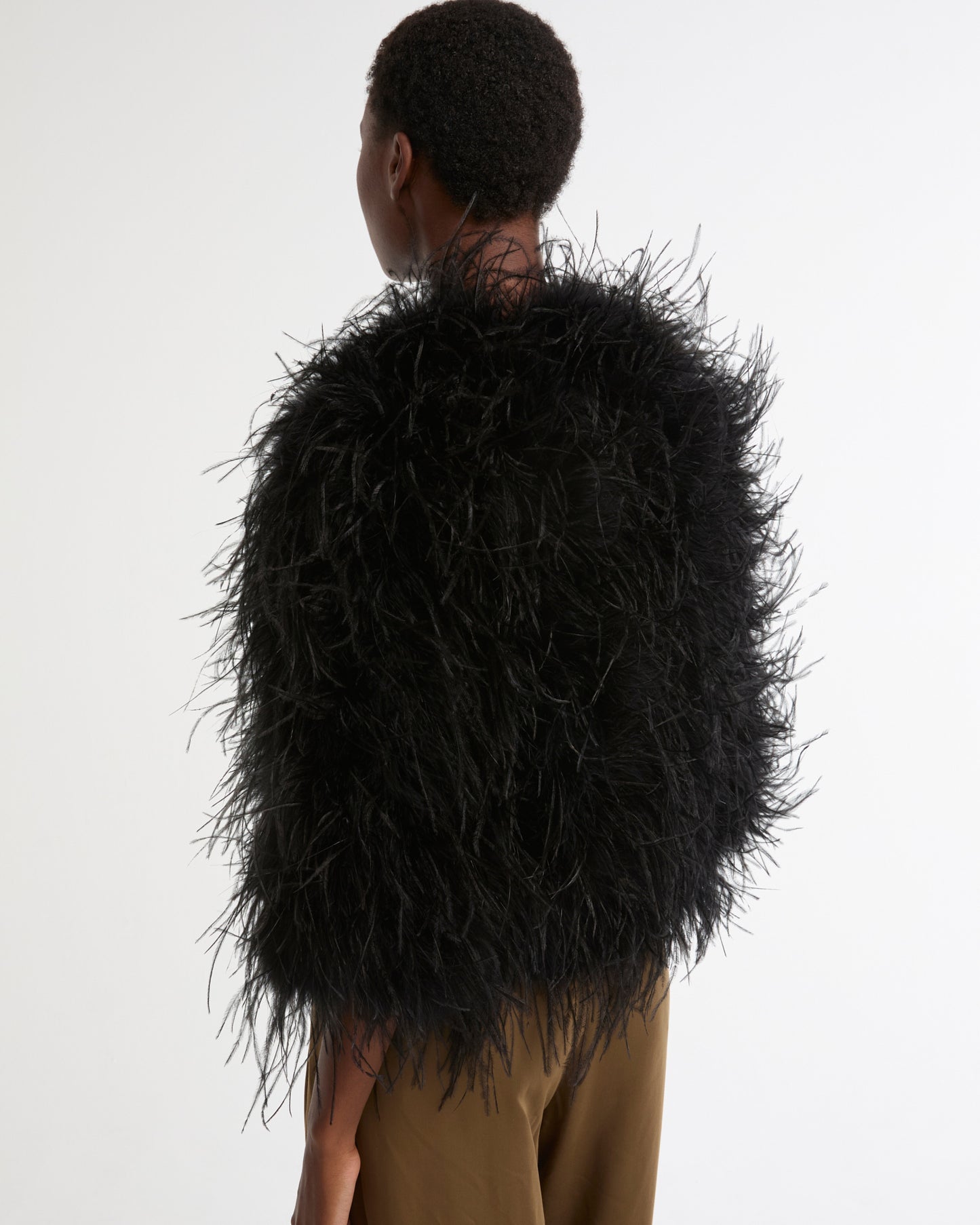 Short Ostrich Feather Jacket