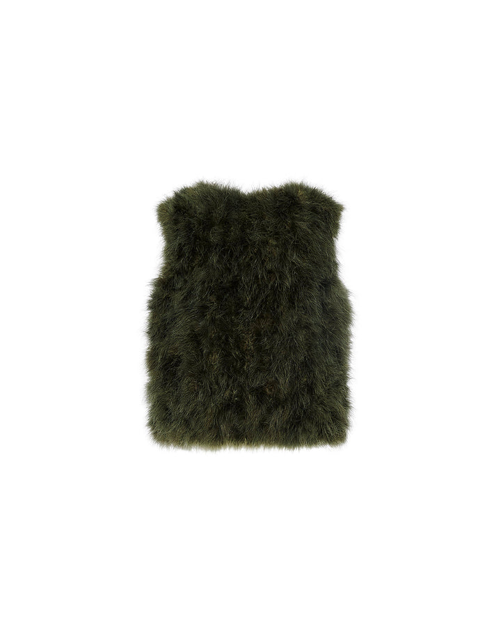 Cropped feather gilet -Yves Salomon
